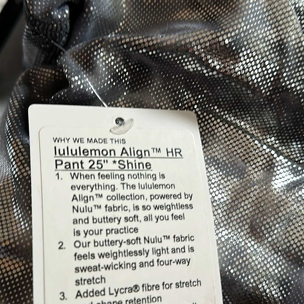 *RARE* New with tags - lululemon Align™ High-Rise Pant 25" *Shine - Picture 6 of 7